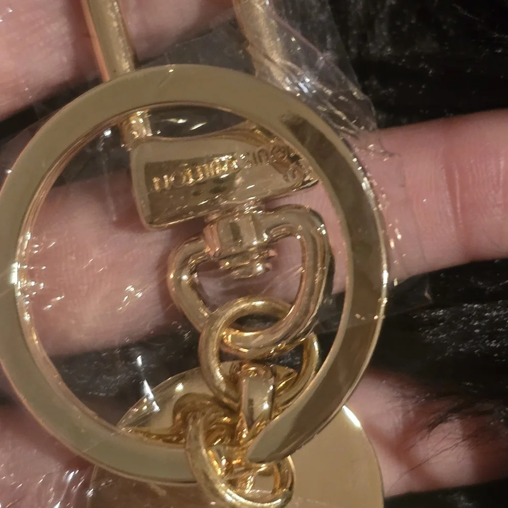 LV 18kgp LV Elegant Gold and Silver Keychain